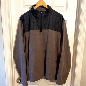 Eddie Bauer Pullover Jacket 1/4 Zip Brown 2 Pocket